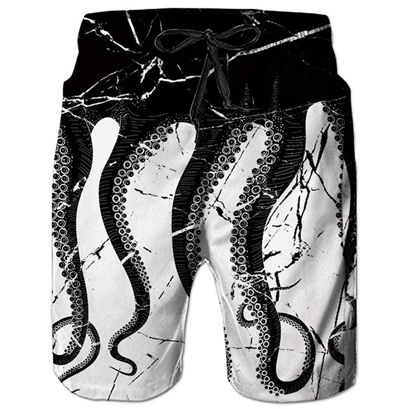 Men's Beach Pants Casual Shorts Octopus Amazon Plus Size Sweatpants