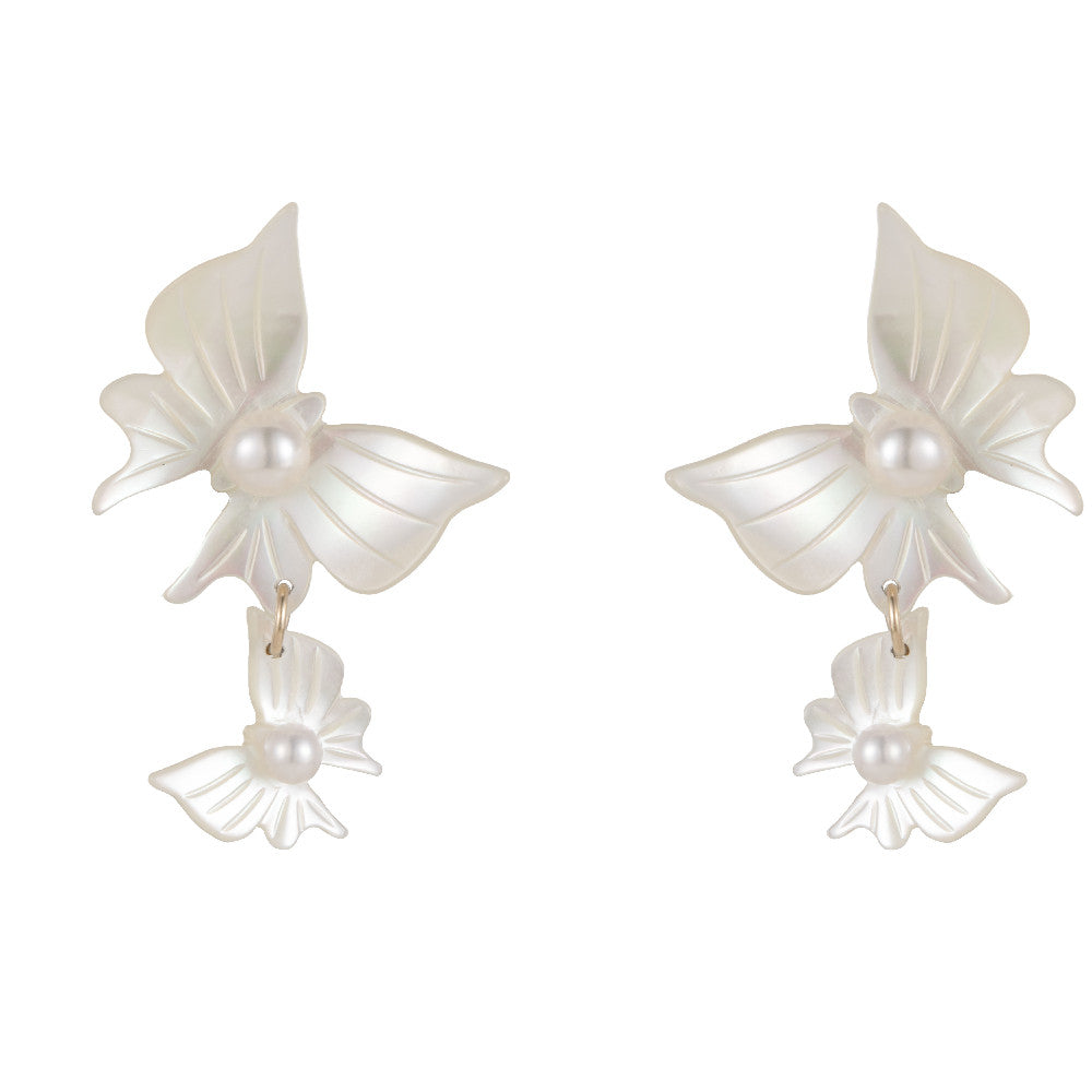 Butterfly Natural Pearl Earrings Mosquito Incense Plate