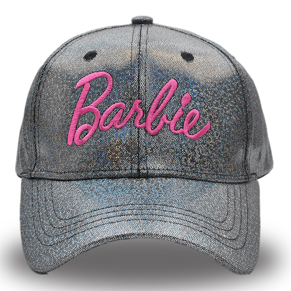 New Laser Colorful Barbie Girl Baseball Cap Pink Embroidered Letter Hat Casual Fashion Cap