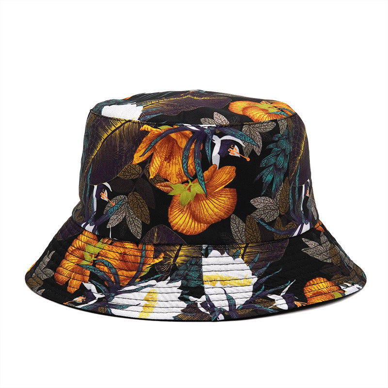 Men's And Women's Outdoor Printed Sunshade Double Basin Hat