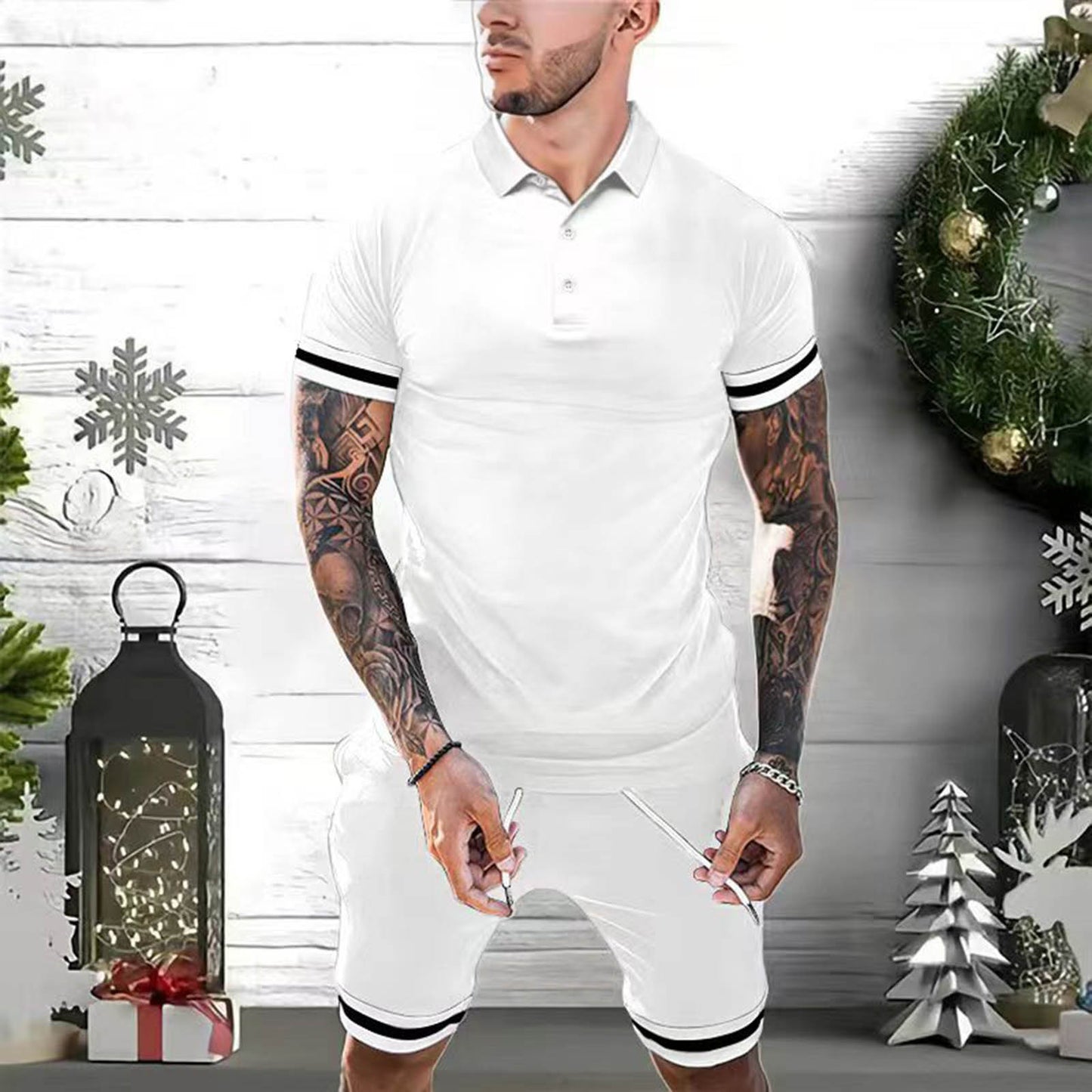 2 Piece Casual Short Sleeve And Shorts Set