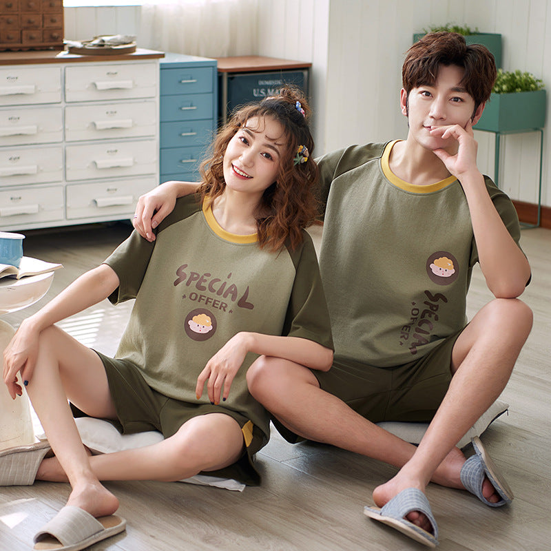 Short-sleeved couple pajamas