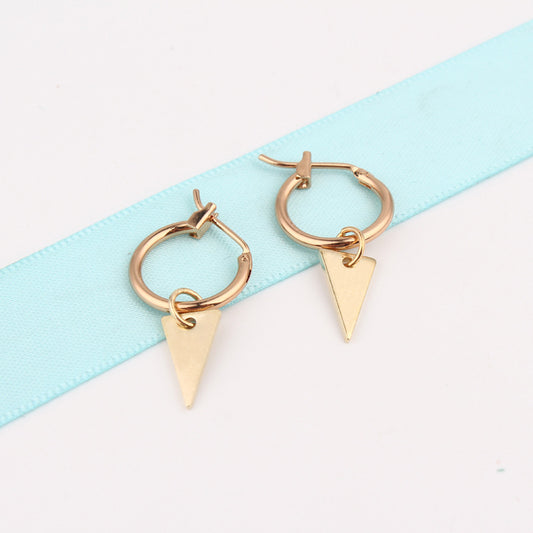 Triangle Pendant Circle Earring