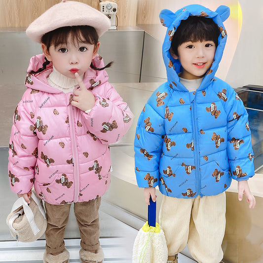 Cotton Bear Printed Warm Jacket