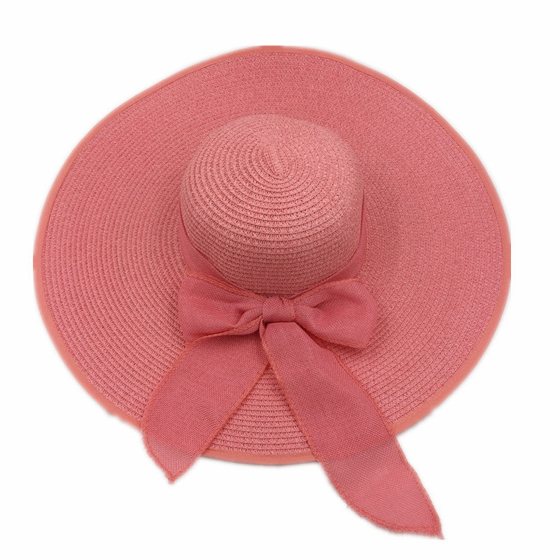 Ladies Foldable Sun Protection Shade Big Brim Straw Hat