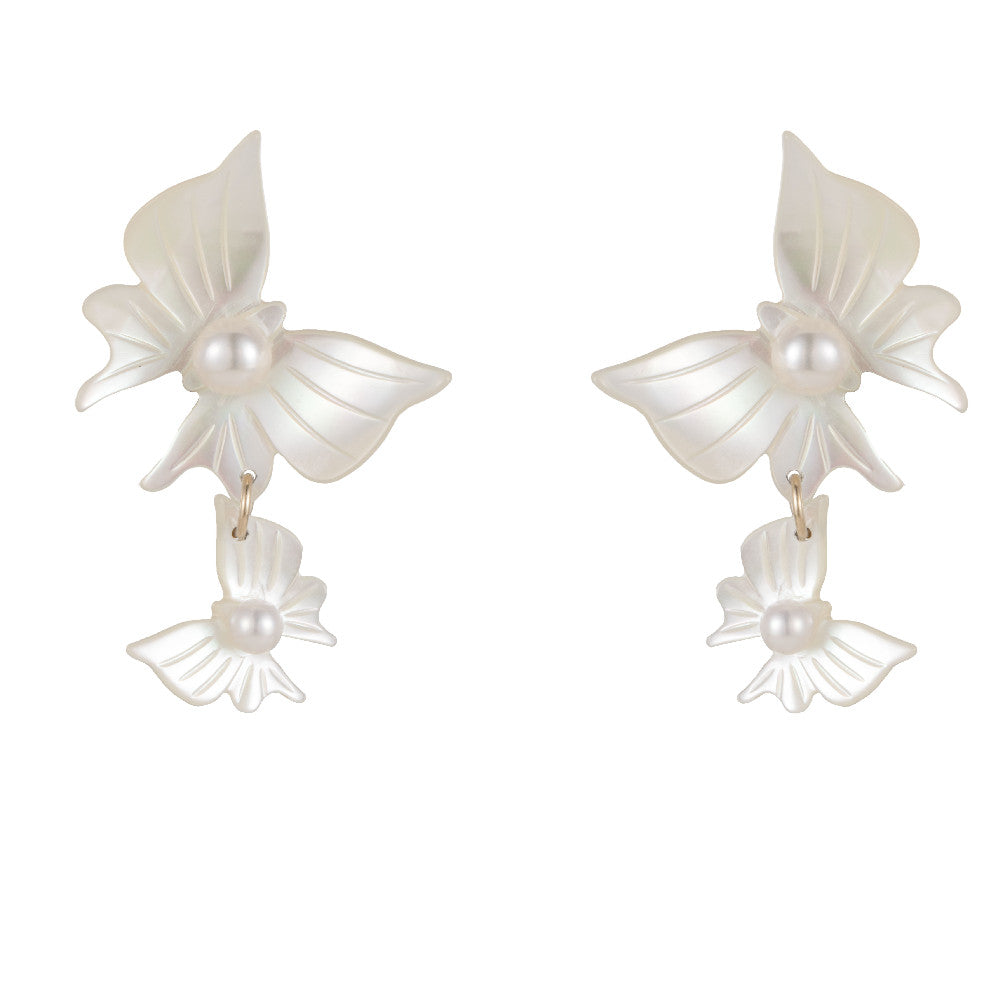 Butterfly Natural Pearl Earrings Mosquito Incense Plate