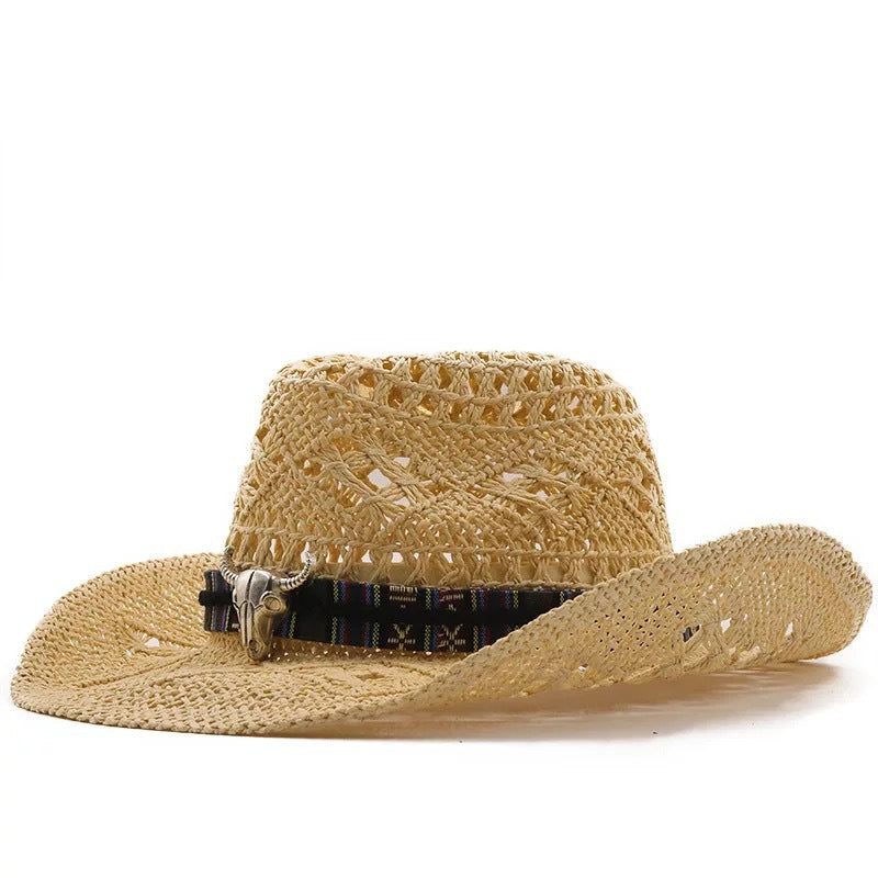 New Women's Beach Cowboy Straw Caps Sun Hat