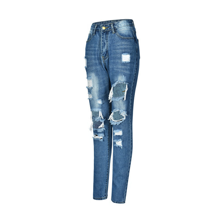 Retro Ripped Strecthed Jean For Women