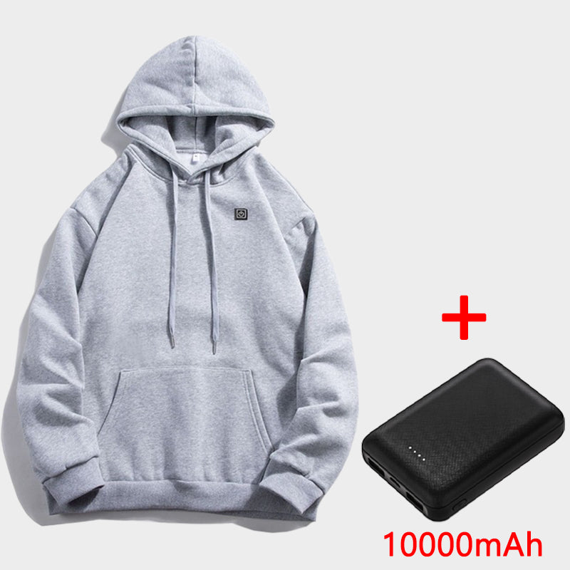 New Outdoor Electric USB Heating Sweaters Hoodies Men Winter Warm Heated Clothes Charging Heat Jacket Sportswear