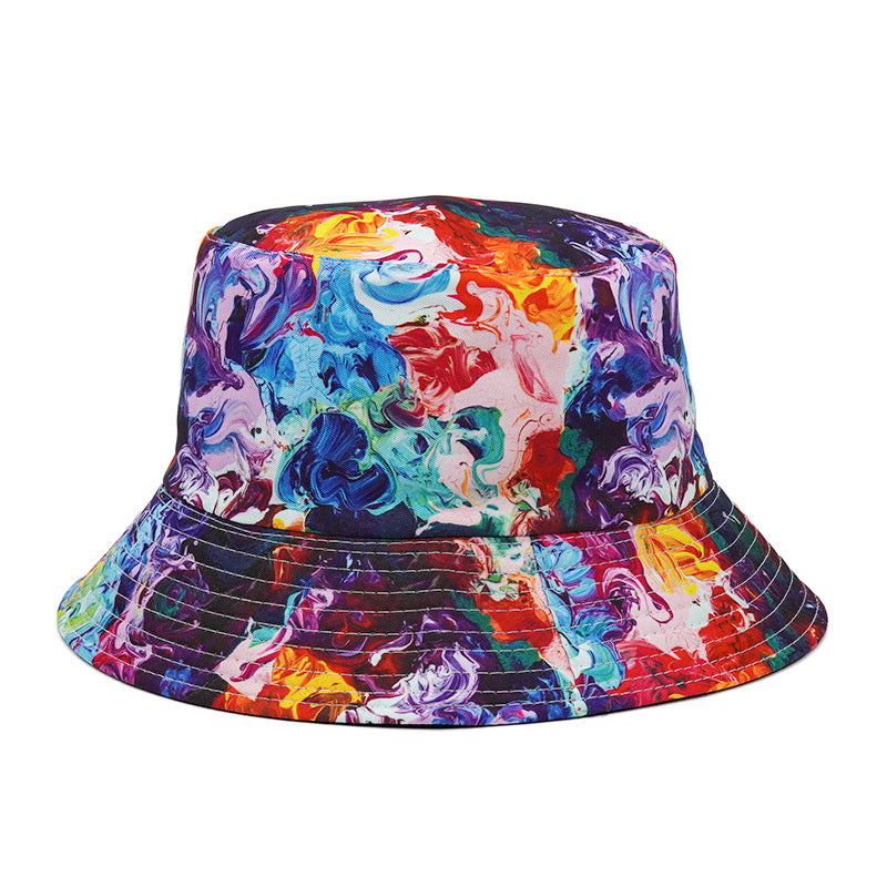 Men's And Women's Outdoor Printed Sunshade Double Basin Hat