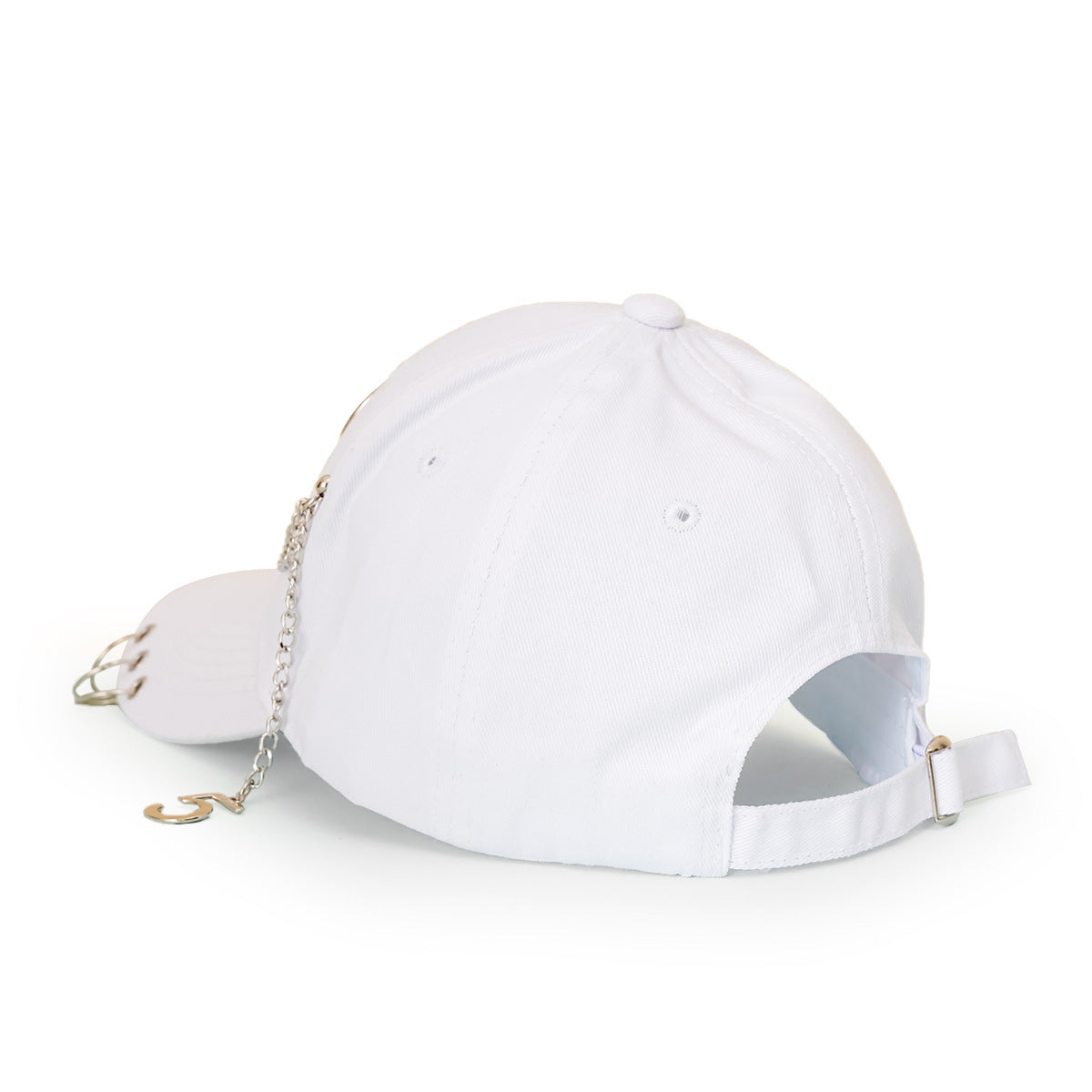 Wide-brimmed Baseball Hat With Chain Hoop