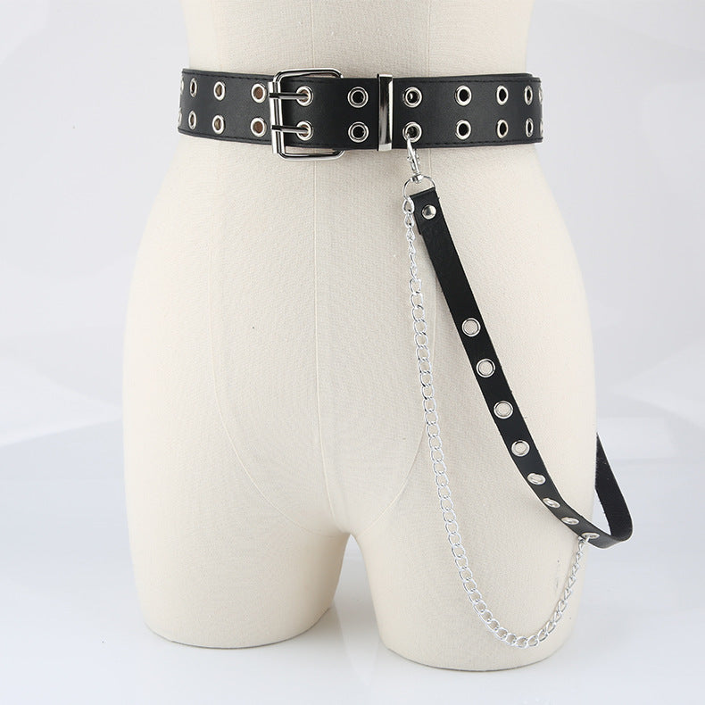 Fashion With Dresses Jk Jacket Decorative Waist Seal Dark Chain Punk Belt