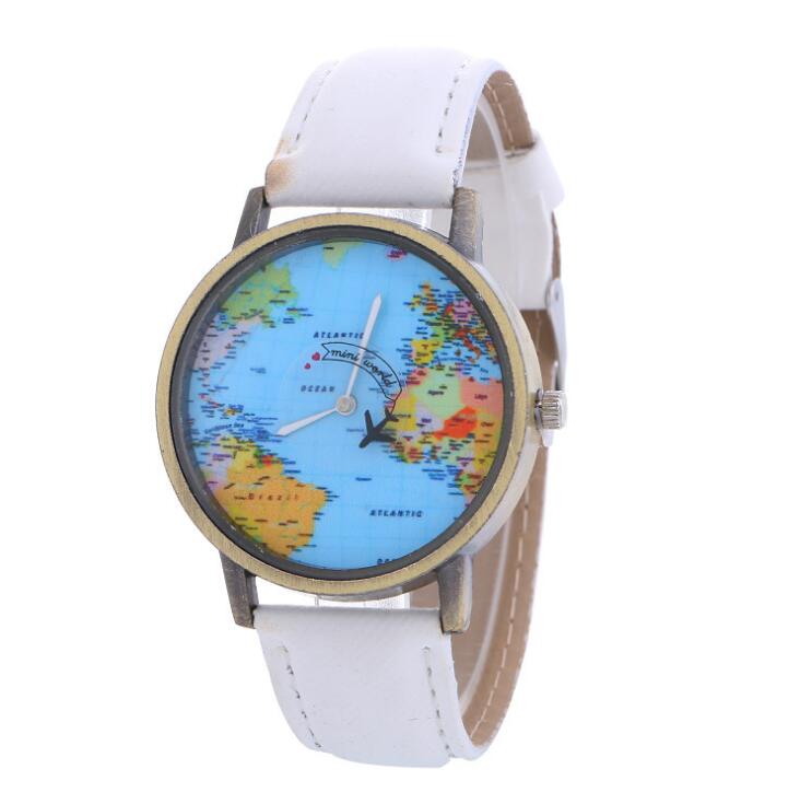 Vintage Global Map Watch For Women