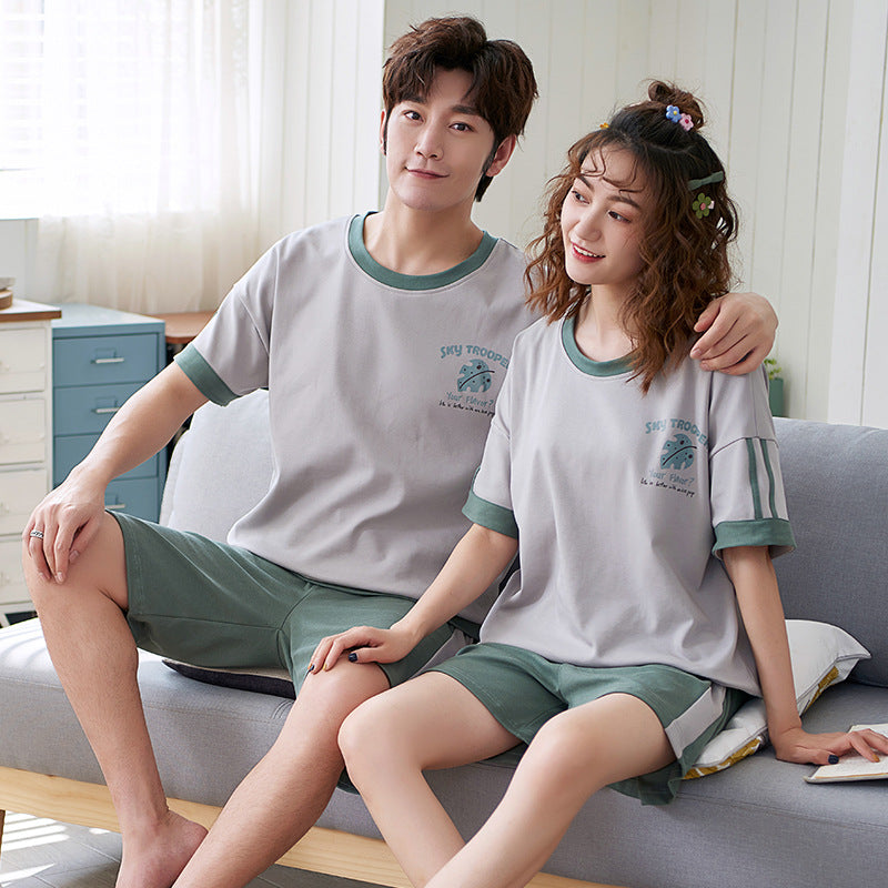 Short-sleeved couple pajamas