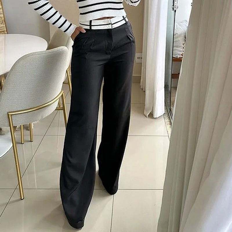 Fashion Casual Long Sleeve Top Loose Trousers Two-piece Set