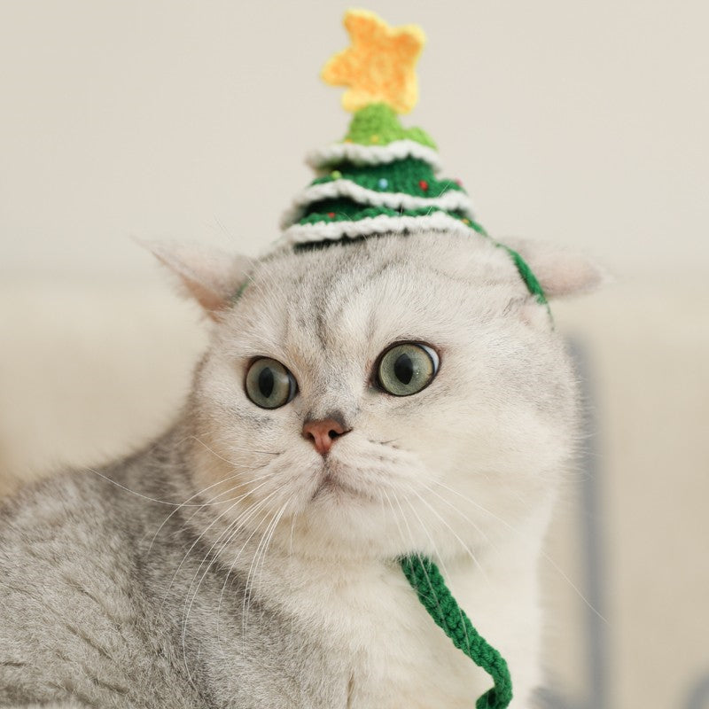 Fashion Christmas Tree Cat Hat Pet Headwear