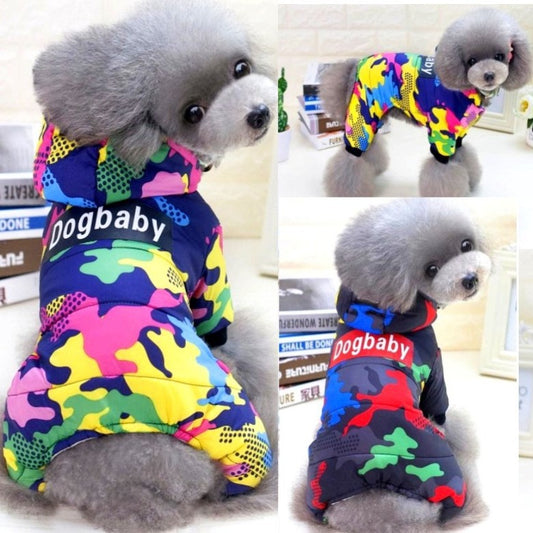 Pet Puppy Winter Thickened Four Legged Cotton Padded Clothes