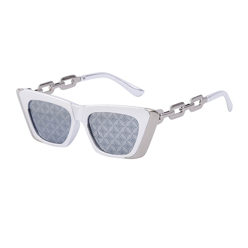 Chain Small Frame Sunglasses Personality Cat Eyes