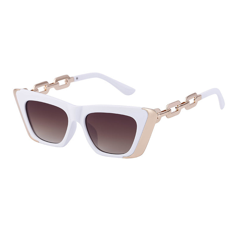 Chain Small Frame Sunglasses Personality Cat Eyes