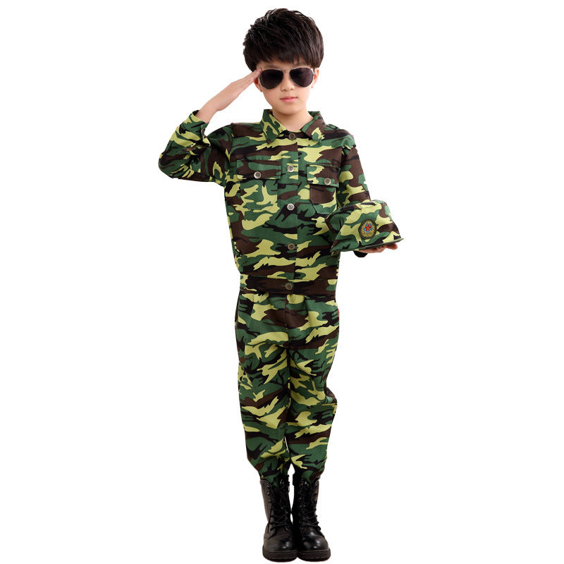 Children's Camouflage Uniform Military Training Performance Costume Dance Training Clothes Outfit