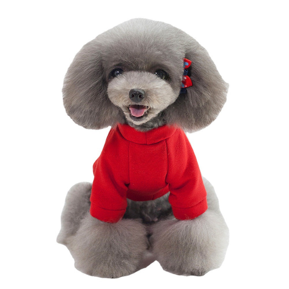 Dog Winter Pet Clothes Brushed Hoody