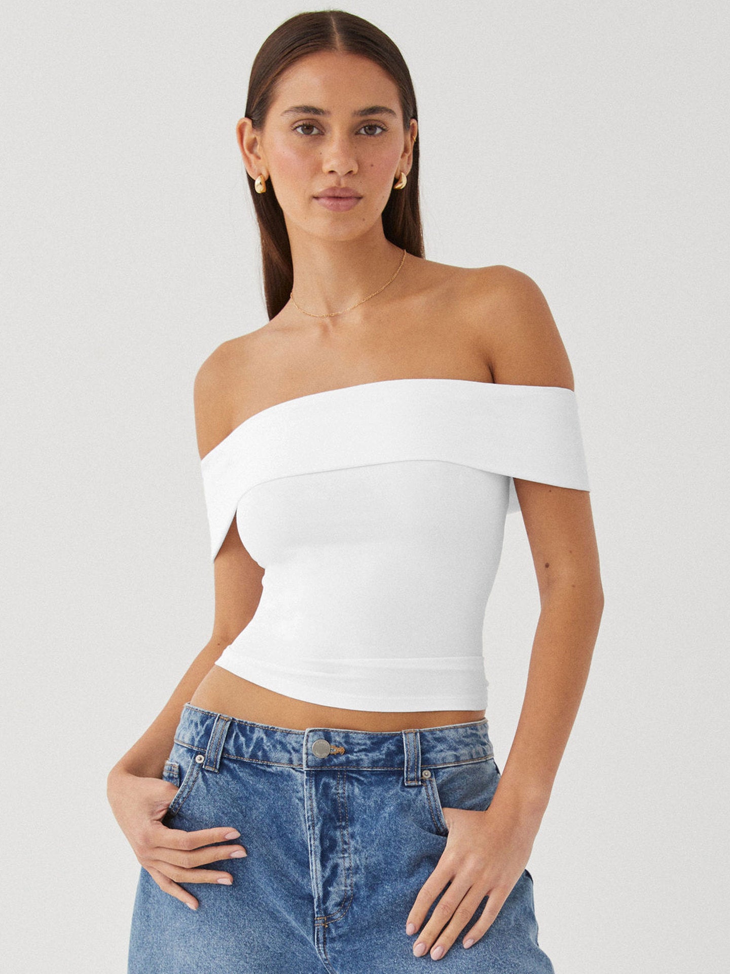 New Tube Top Sexy T-shirt Off-shoulder Hot Girl Pure Desire Style Top For Women