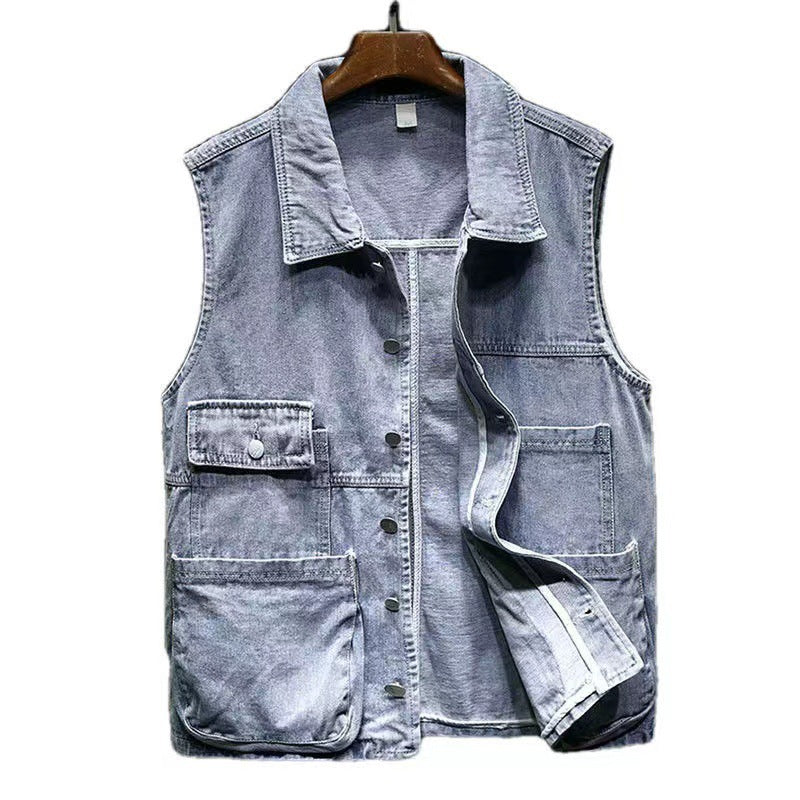 Sleeveless Lapel Workwear Waistcoat