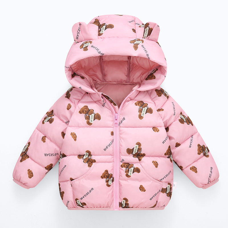 Cotton Bear Printed Warm Jacket