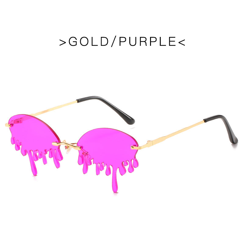 Teardrop Jelly Color Marine Clip Sunglasses Personality