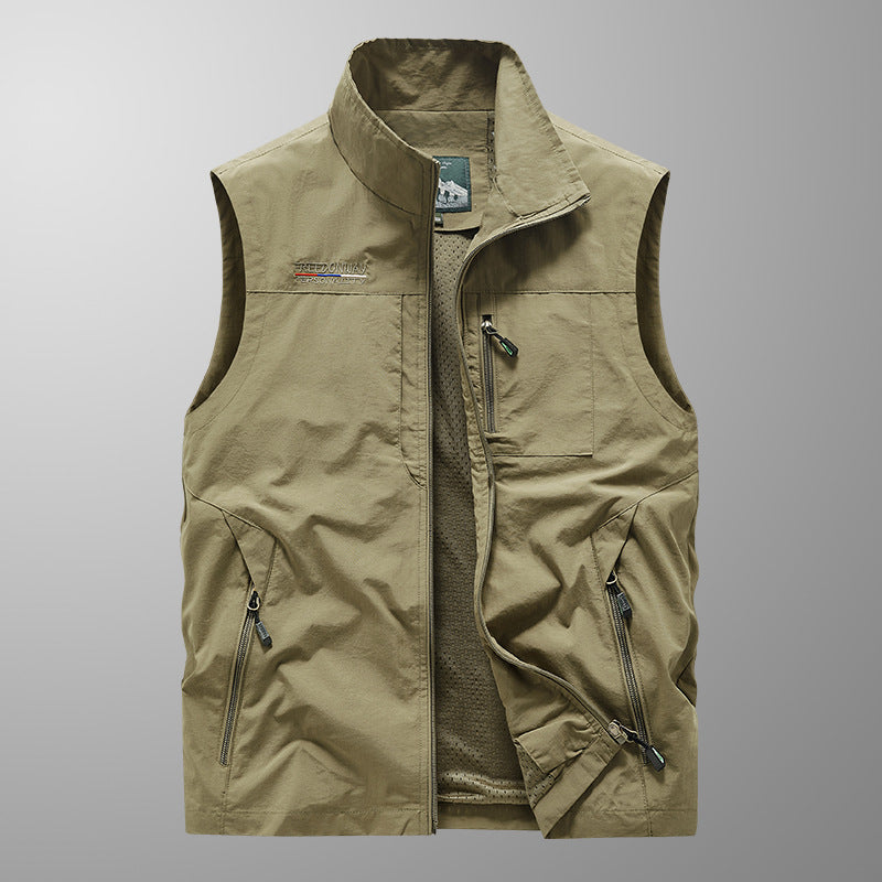 Outdoor Casual Vest Men's Spring And Autumn Thin Multi-pocket