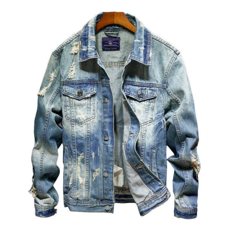 Washed Denim Jacket Tops Outerwear