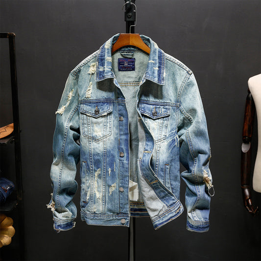 Washed Denim Jacket Tops Outerwear