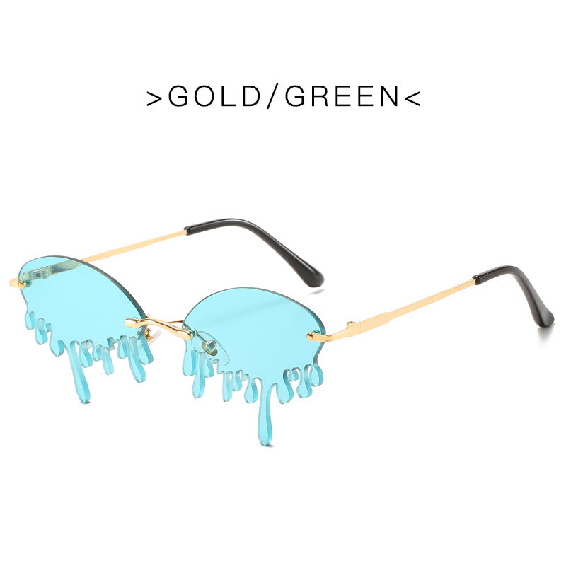 Teardrop Jelly Color Marine Clip Sunglasses Personality