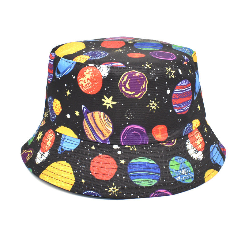 Men's And Women's Outdoor Double-sided Sunscreen Printed Fisherman Hat