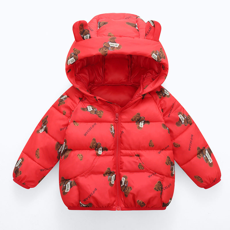 Cotton Bear Printed Warm Jacket