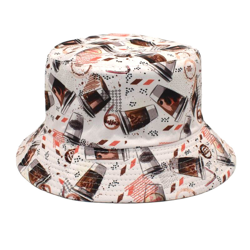 Men's And Women's Outdoor Double-sided Sunscreen Printed Fisherman Hat