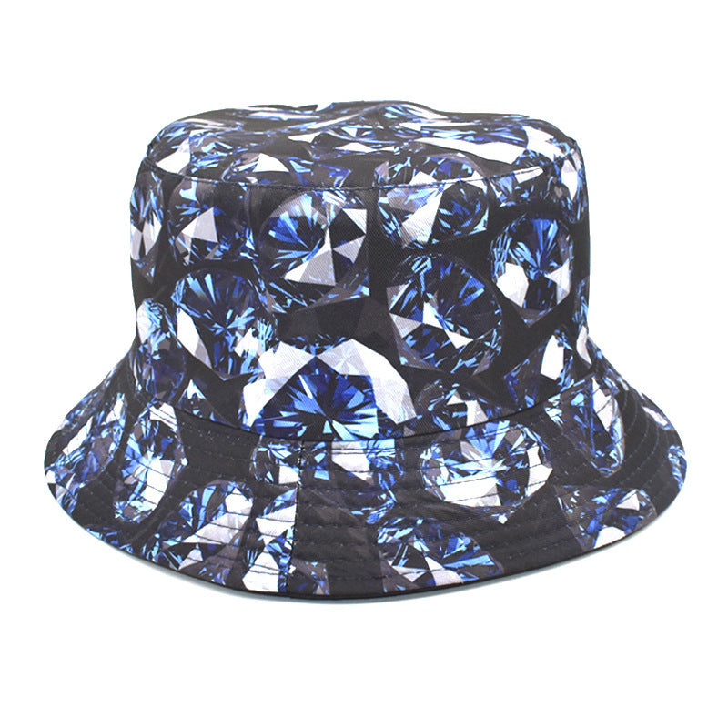 Men's And Women's Outdoor Double-sided Sunscreen Printed Fisherman Hat