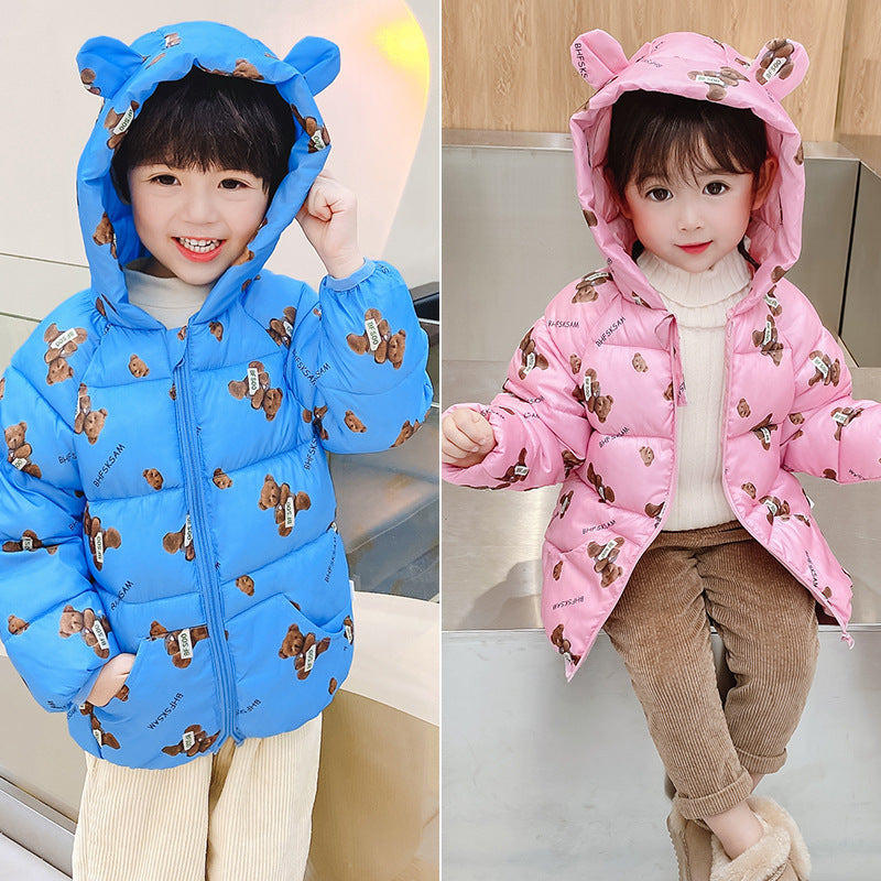 Cotton Bear Printed Warm Jacket