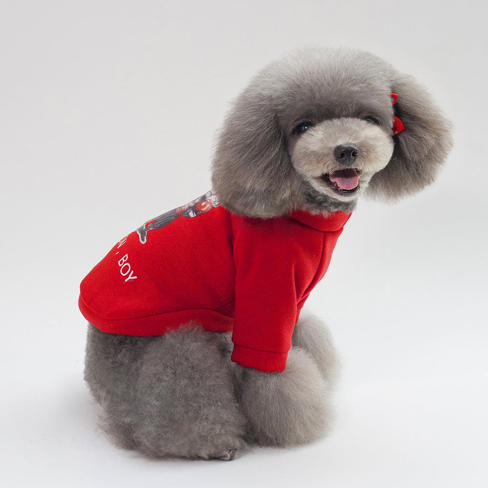 Dog Winter Pet Clothes Brushed Hoody