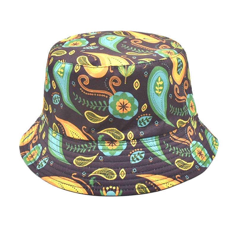 Men's And Women's Outdoor Double-sided Sunscreen Printed Fisherman Hat