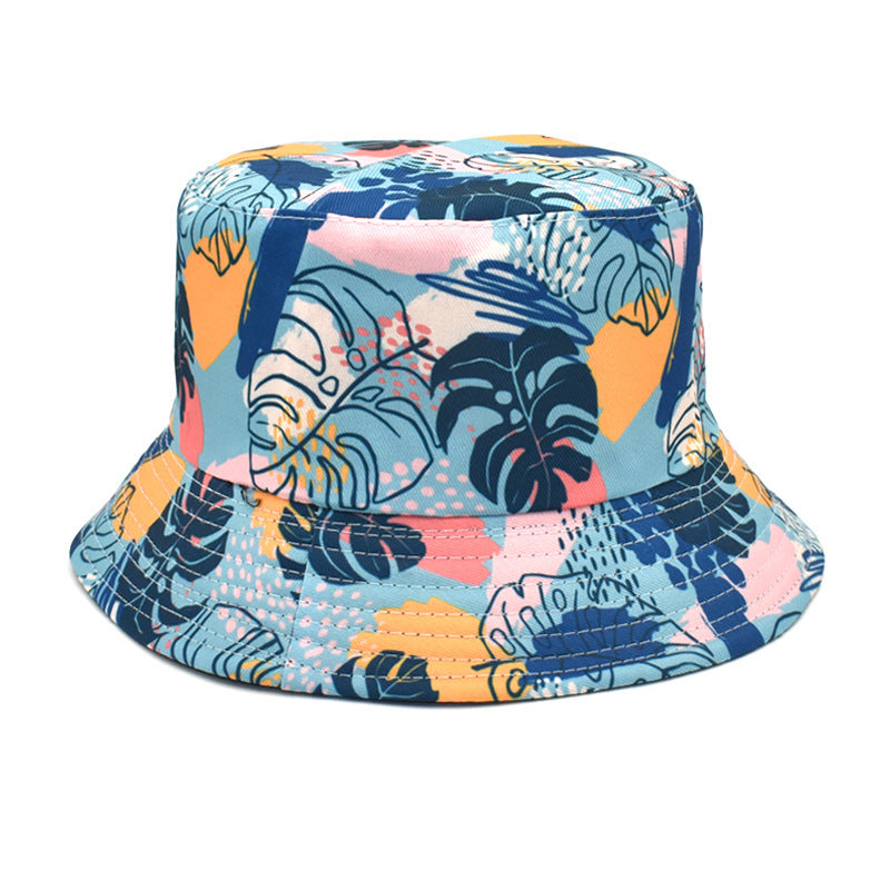 Men's And Women's Outdoor Double-sided Sunscreen Printed Fisherman Hat