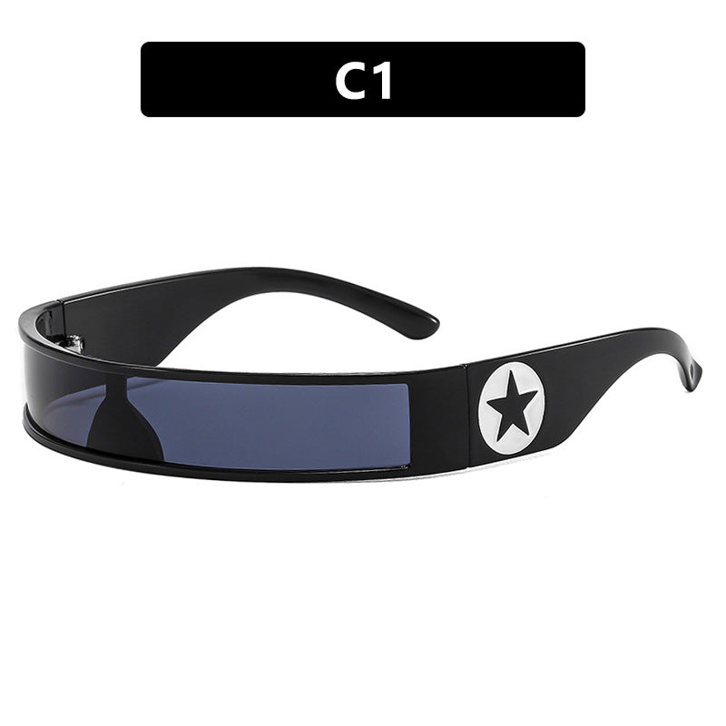 Five-pointed Star Conjoined Narrow Frame Sunglasses