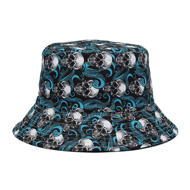 Men's And Women's Outdoor Printed Sunshade Double Basin Hat