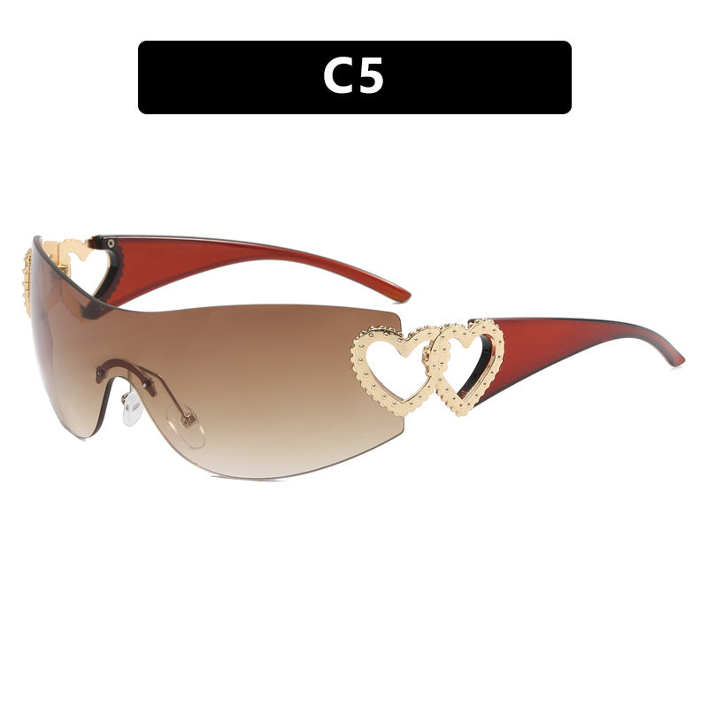 Men's And Women's Fashion Love Accessories One-piece Sunglasses