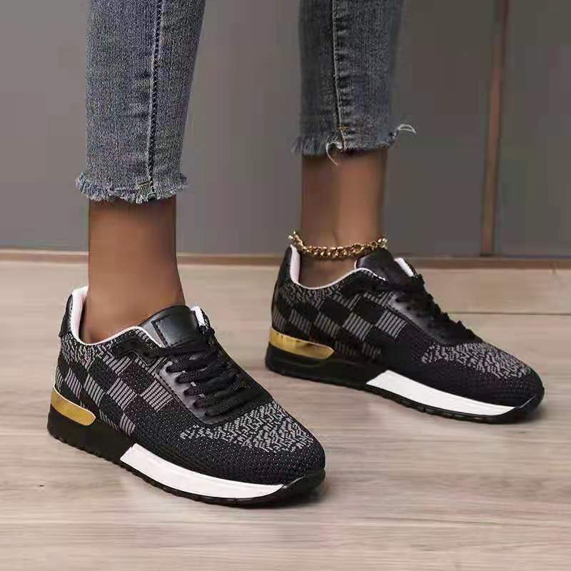 Mesh Sports Large Size Platform Single Round Toe Casual Mesh Shoes Women