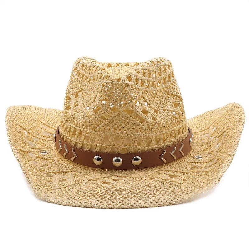 New Women's Beach Cowboy Straw Caps Sun Hat