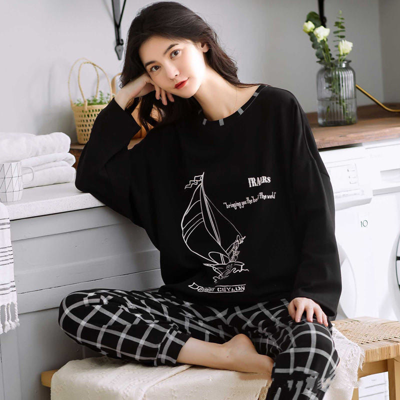 New Style Pajamas Women Spring And Autumn Long Sleeves