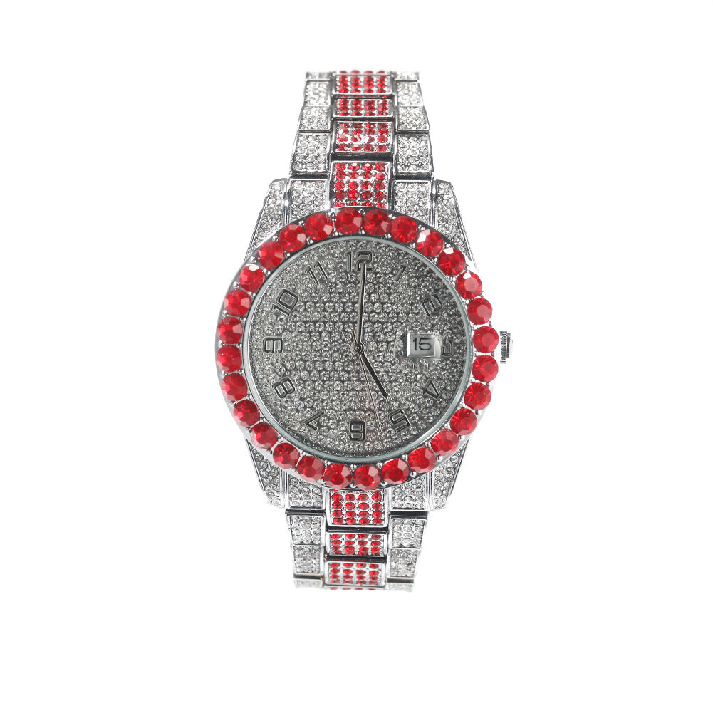 Round Diamond Red Fashion Watch