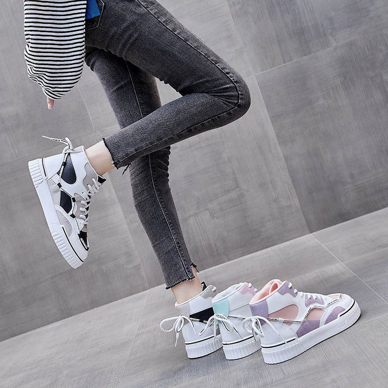 High Top White Running Shoes