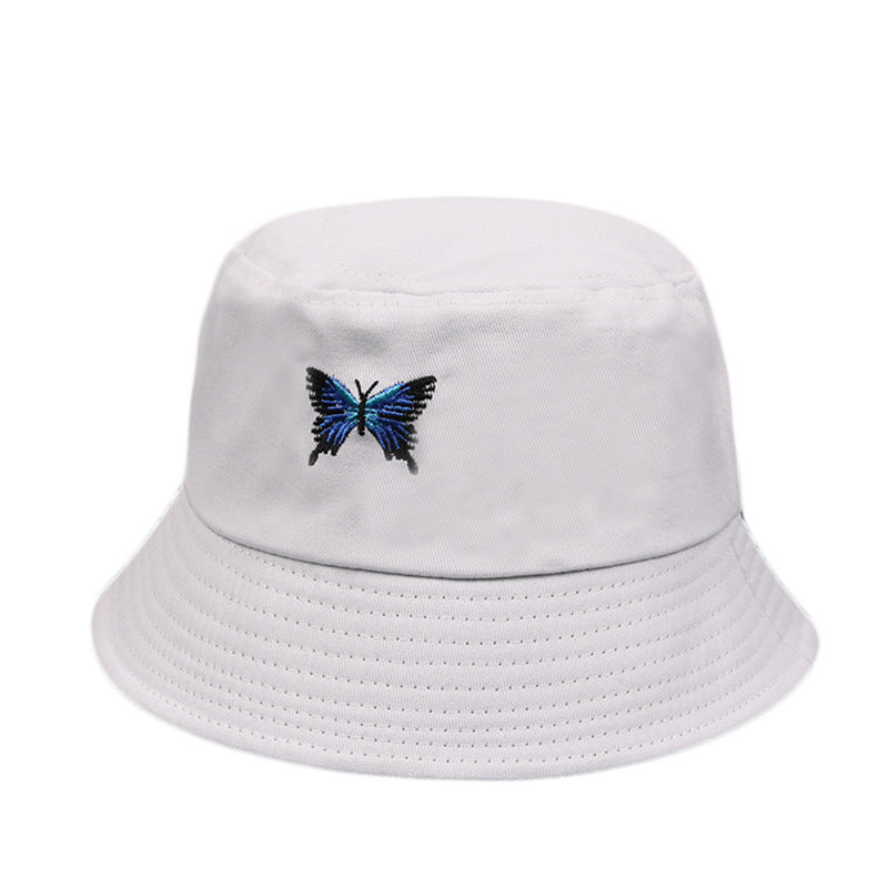 Women's Japanese Style Simple Casual Student Bucket Hat Sun-proof Sun-proof Butterfly Embroidered Hat